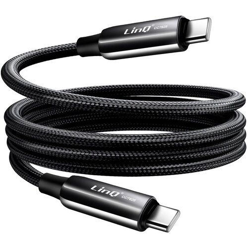 LINQ Kabel USB-C na USB-C 4A Power Delivery 80W iz odpornega pletenega najlona 1,2m, Črna, (5000191834) Cene
