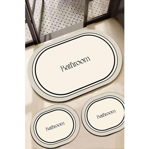  Farbelle - Ecru Ecru Bathmat Set (3 Pieces) Cene