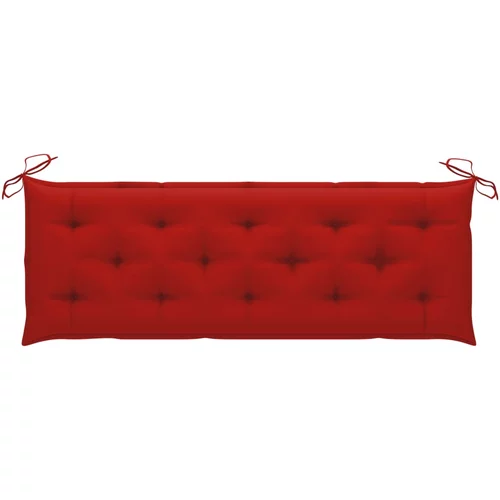 Jastuk za vrtnu klupu crveni 150 x 50 x 7 cm od tkanine