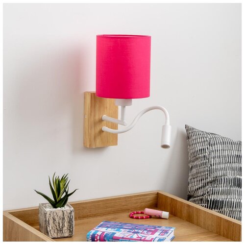  Brilagi - LED zidna lampa NUBILA WOOD 1xE27/25W/230V + LED/3W hrast/ružičasta Cene