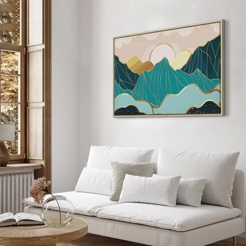  Slika - Green Pastures (1 Part) Wide 120x80 U prirodnom drvenom okviru Slike