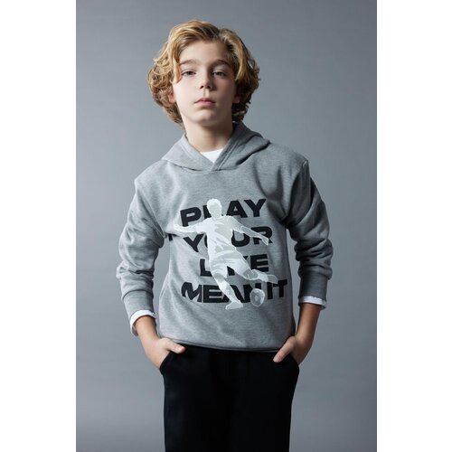 Defacto Boy's Hooded Printed Thick Sweatshirt Slike