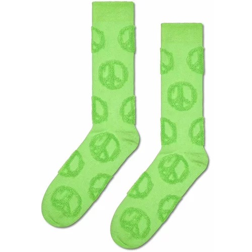 Happy Socks Nogavice Terry Peace Sign Sock zelena barva