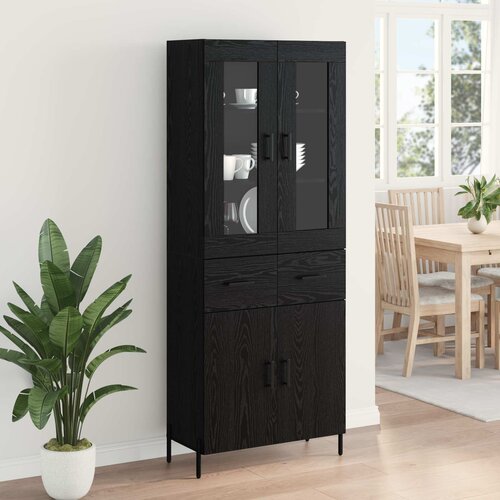  Highboard Crni hrast 69,5 x 34 x 180 cm Konstruirano drvo Slike
