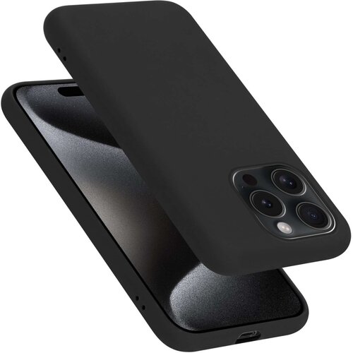Cadorabo Ohi&amp;scaron;je je združljivo z Apple iPhone 15 PRO MAX in tekoča črna barva - Za&amp;scaron;čitni ovitek iz prožnega silikona TPU, (20860287) Slike