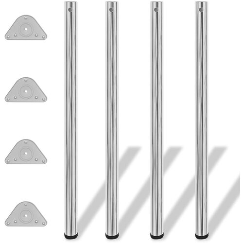 VidaXL 4 Nastavljive Noge za Mizo Krom 1100 mm Slike