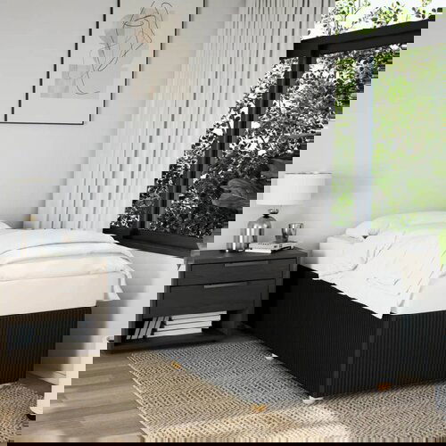 VidaXL Okvir za krevet crni 100x200 cm od tkanine Slike