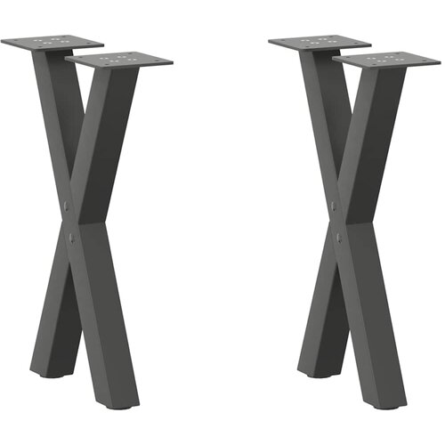 VidaXL noge kavne mizice v obliki črke x 2 kosa antracit 38x(42-43) cm Slike