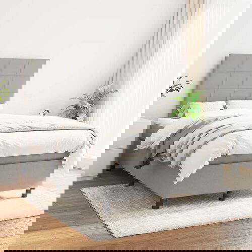 The Living Store Box spring postelja z vzmetnico svetlo siva 120x200 cm blago - Box Spring Postelja, (21516949) Slike