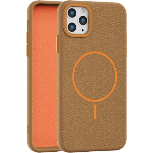  leather grip magsafe maska za iphone 11 pro max - narandžasta Cene