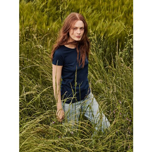 Fruit Of The Loom Navy blue Iconic women's t-shirt in combed cotton Cene