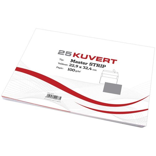  Kuverta C4, 229 x 324 mm, brez okenca, 25 kosov, 100 g, bela Slike