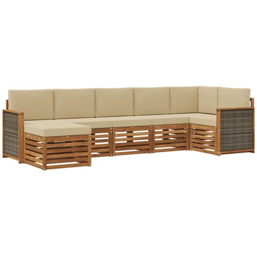 vidaXL Kotna sedežna garnitura z blazino 6 pcs Naravna, (5000283614) Cene