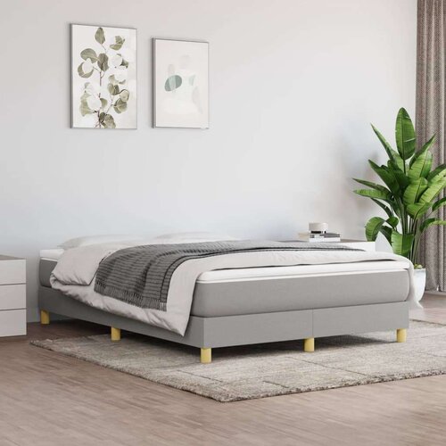  Za krevet s oprugama svjetlosivi 140 x 190 cm od tkanine Slike