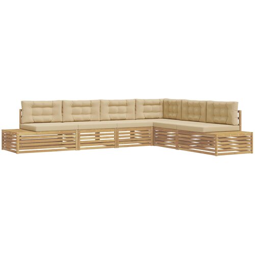  7 pcs Set vanjskih sofa Poliester Bijela Slike