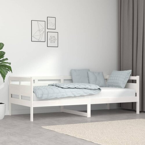  Dnevni ležaj bijeli od masivne borovine 90 x 200 cm Cene