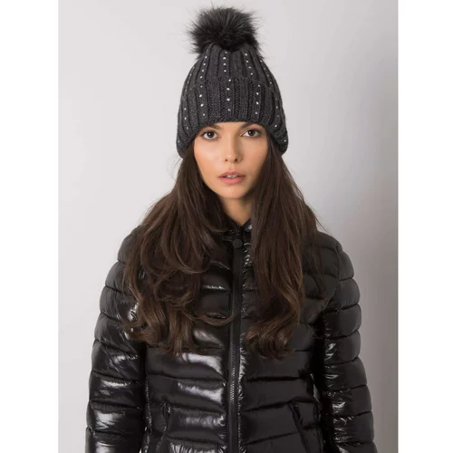 Fashion Hunters Dark gray padded hat with appliques