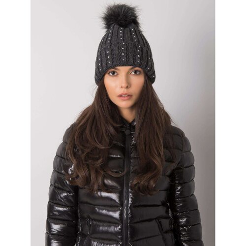 Fashion Hunters Dark gray padded hat with appliques Slike