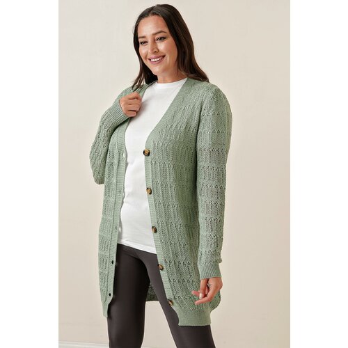 By Saygı V-Neck with Buttons at the Front,Comfortable fit Mercerized Cardigan Cene