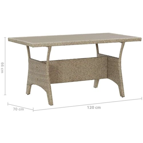 VidaXL Vrtni stol sivi 120 x 70 x 66 cm od poliratana Slike