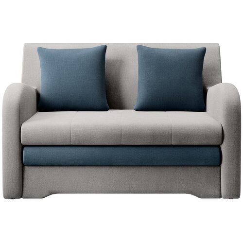ELTAP Plava/svijetlo siva baršunasti sklopiva sofa 130 cm Ario – Cene
