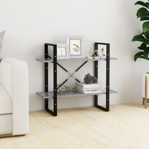 Furnova Knjižna omara 2-nadstropna betonsko siva 80x30x70 cm iverna pl., (21933064) Cene