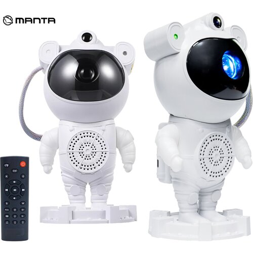 Manta MDL031W astro projektor z zvočnikom, 2v1, zvezdno nebo, 9 načinov projekcije, bluetooth, časovnik, 360° vrtenje, +daljinec, bel, (21576956) Cene