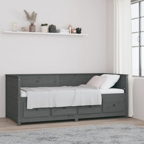 VidaXL Dnevna postelja siva 80x200 cm trdna borovina Slike