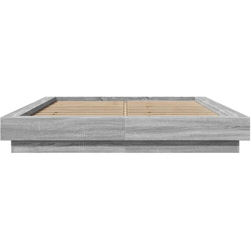  Okvir za krevet s LED svjetlima boja hrasta 120 x 190 cm drveni Slike