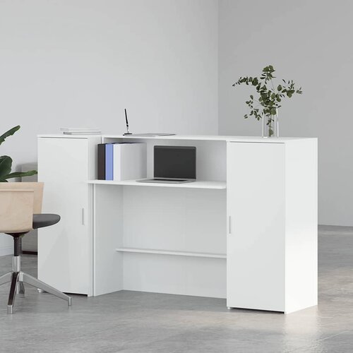  Recepcijski stol Bijeli 180x50x103,5 cm Inženirsko drvo Slike