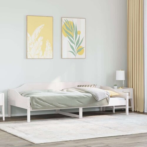 VidaXL Okvir kreveta bez madraca bijeli 90 x 190 cm masivna borovina Slike