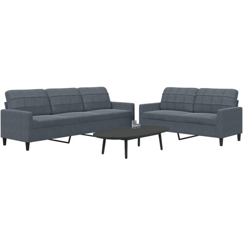 vidaXL 2-dijelni set sofa s jastucima tamnosivi baršunasti Cijene