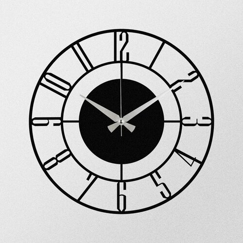 Wallity Enzoclock - S011 Black Decorative Metal Wall Clock O&amp;Scaron;TEĆENO Slike