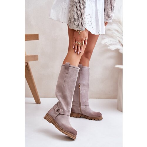 Zazoo Women's Suede Knee High Boots Lewski Cene