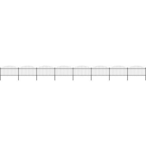 vidaXL Vrtna ograja s koničastimi vrhovi jeklo (1,25-1,5)x13,6 m črna, (20761442) Cene