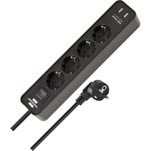 Brennenstuhl Produžni kabal sa 4 utičnica USB ulazima prekidačem 1.5m crni Cene