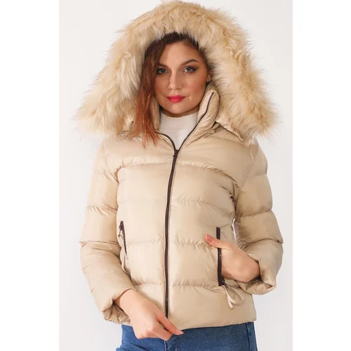 PLAIN BEIGE Z6648 DEWBERRY WOMAN COAT