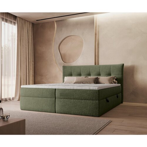 Boxxx POSTELJA Z VZMETNICO 140 cm x 200 cm , tekstil olivno zelena Slike
