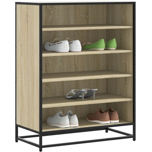 VidaXL Omarica za čevlje sonoma hrast 75x38x97,5 cm inž. les in kovina Slike