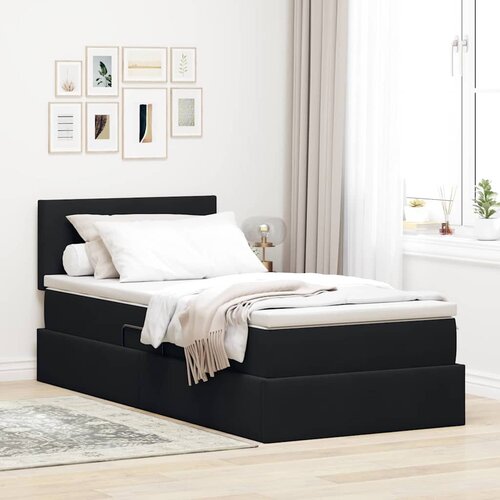  Krevet s od storage s madracem Crna 90 x 190 cm Baršun Cene