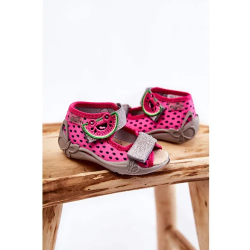 Kesi Sandals On Velcro Watermelon Befado 342P045 Pink