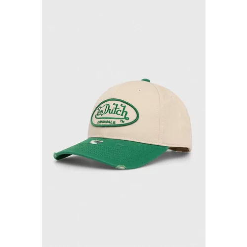 Von Dutch Pamučna kapa sa šiltom boja: zelena, s aplikacijom