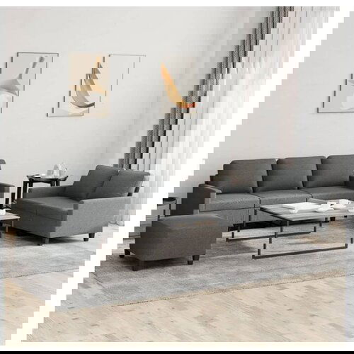 VidaXL 3-dijelni set sofa s jastucima tamnosivi od tkanine Slike
