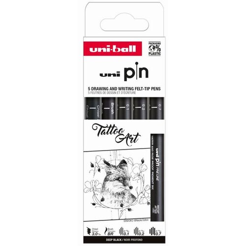 UNI ball Marker Uni pin set 0,1/0,2/0,7/BR/CS3 mm crni Tatoo Art 5/1 Slike