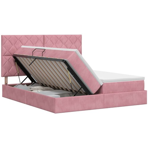  Krevet s od storage s uzglavljem Ružičasta 180 x 200 cm Bar&amp;scaron;un Slike