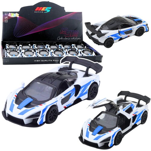 SPORTS Car Metal Drive Opening Doors White 1:32 Cene