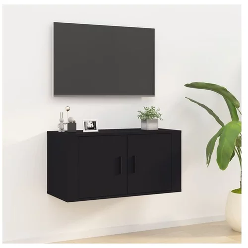  Stenska TV omarica črna 80x34,5x40 cm