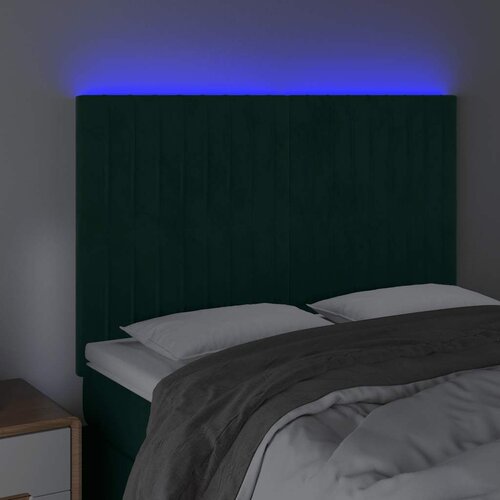  LED uzglavlje tamnozeleno 144x5x118/128 cm bar&amp;scaron;unasto Slike