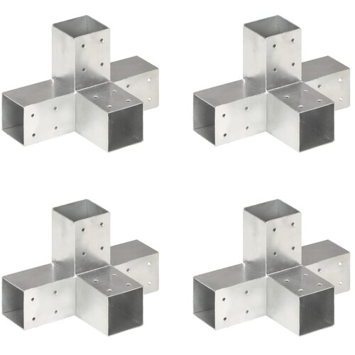 vidaXL Spojniki za stebre 4 kosi X oblike pocinkana kovina 71x71 mm Cene