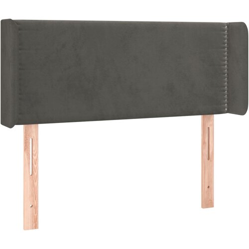 VidaXL Vzglavje z u&amp;scaron;esi temno sivo 93x16x78/88 cm žamet, (20684576) Slike
